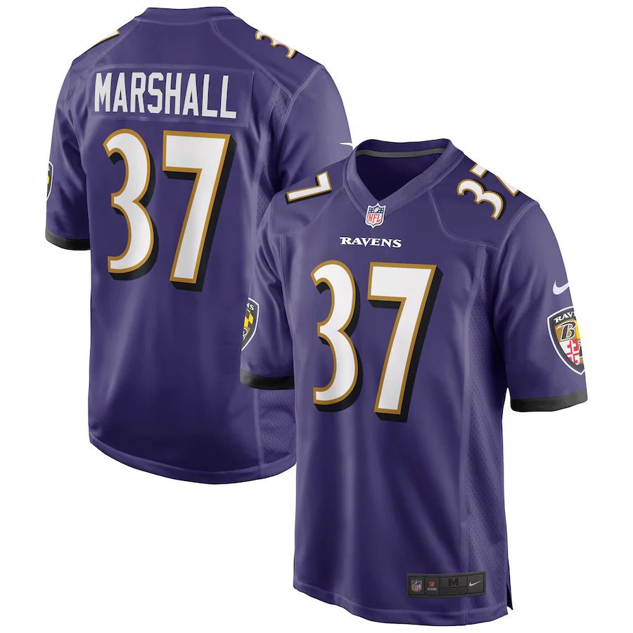 Men Baltimore Ravens 37 Iman Marshall Nike Purple Game NFL Jersey